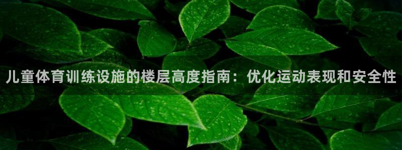 焦点娱乐游戏攻略：儿童体育训练设施的楼层高度指南：优